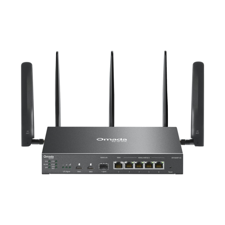 TP-Link Omada ER706WP-4G VPN Router 4G+ Wi-Fi 6 PoE+