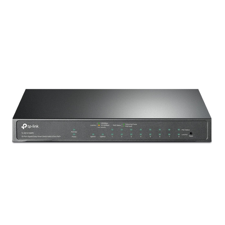 TP-Link TL-SG1210MPE switch 10 Gigabit ports 8 PoE+ 1 SFP
